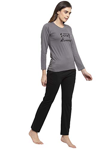 Image of Claura Women Cotton Solid Top & Pyjama Set