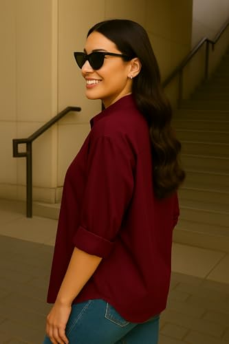 Image of FUNDAY FASHION Women Boxy Fit Solid Casual Shirt