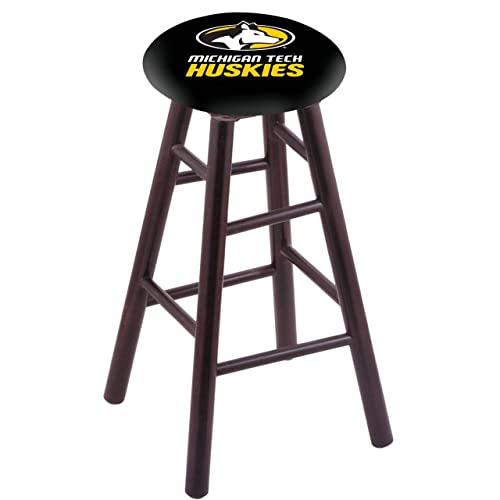Holland Bar Stool Co. Maple Counter Stool in Dark Cherry Finish with Michigan Tech Seat by The