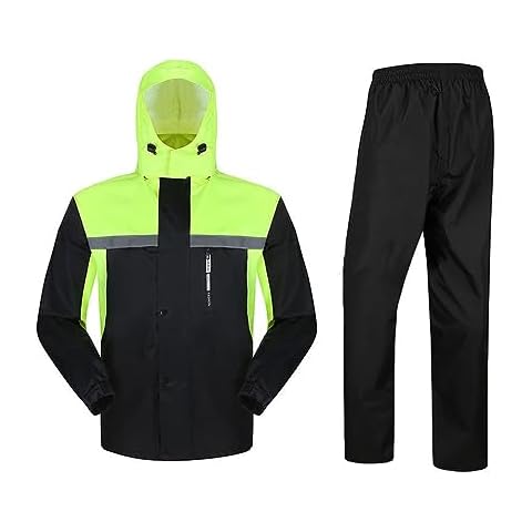 MOTOKER Rain Suit,Men's Rain Gear Suit High Visibility Reflective Work Rain Jacket Pants Waterproof for All Sport Farm Fishing Motorcycle (XXL) Cover