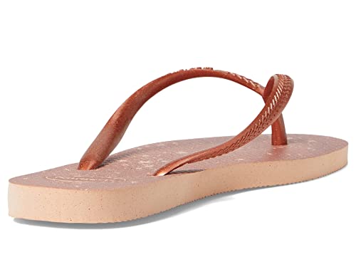 Havaianas Girl's Slim Gloss Flip Flop Sandal (Toddler/Little Kid/Big Kid) Ballet Rose/Golden Blush 23-24 (US 9 Toddler) M2