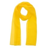 WESTEND CHOICE Ladies Chiffon Scarves Women Plain Neck Scarf Soft Headwrap Girls Headscarf Sheer Wrap women's scarves & wraps 150x45 cm (Yellow)