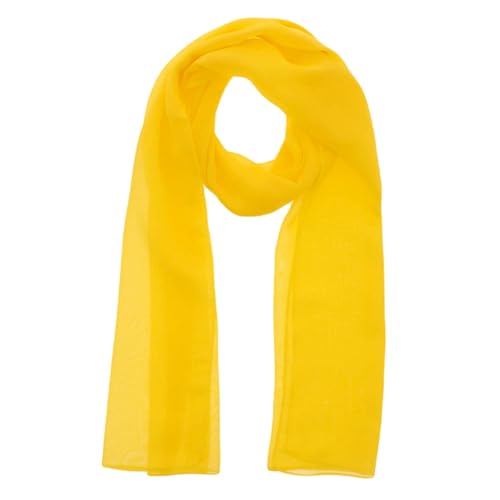 WESTEND CHOICE - WESTEND CHOICE Ladies Chiffon Scarves Women Plain Neck Scarf Soft Headwrap Girls Headscarf Sheer Wrap women's scarves & wraps 150x45 cm (Yellow)