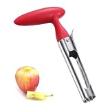 STOUCLA Vide-pomme en acier inoxydable pour la maison et la cuisine avec lame dentelée tranchante, 1 paquet (rouge)