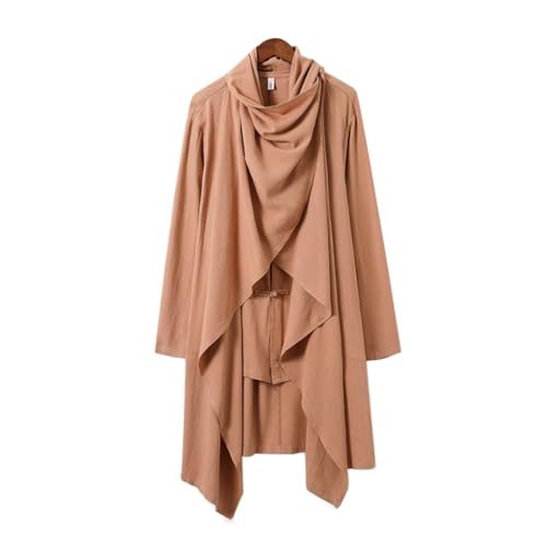 HZCX FASHION Mens Chinese Style Shirt Traditional Frog Button Up Kung Fu Tai Chi Shirts Fake 2 Peice Cotton Linen Zen Robe