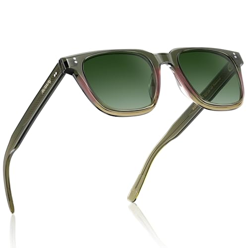 Image of AVAWAY Polarized Sunglasses for Men UV Protection, Square Acetate Frame Outdoor Driving Sun Glasses