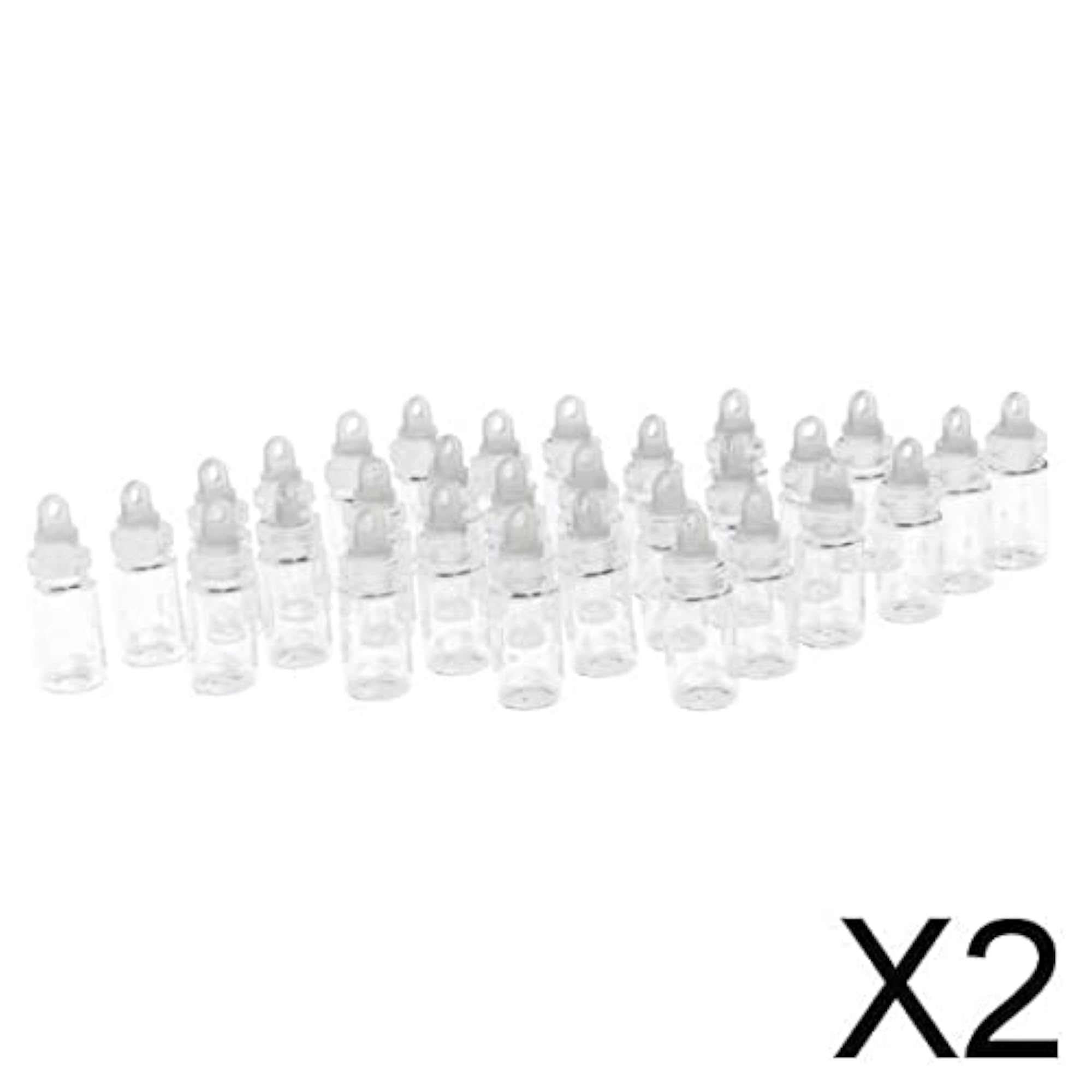 2x 30 Pieces Mini Clear Glass Jars, Essential Oil DIY Bottles