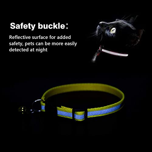 Image of 10 MM Adjustable I Pet Nylon Reflective Collar I with Bells for Puppies and Cat I (Color May Vary) - Pack of 1 (Reflective Collar)