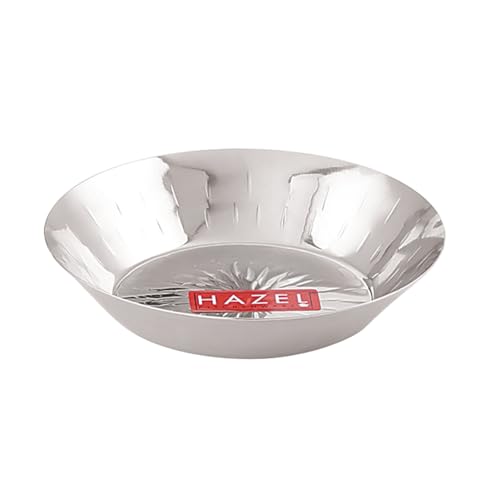 Image of HAZEL Stainless Steel Small Copri Plate 15.5 cm, 400ml | Hammered Design Snacks Plate Nasta Plate for Serving Food & Daily Use