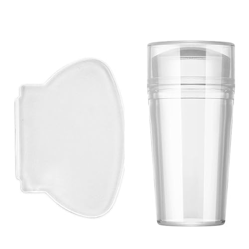 Art Nail Stamper - Nagelstempel mit Schaber | Stamperdeckel vor Staub schützen | Transparentes sichtbares Körpernagelstempel-Set mit Schutzhülle | Weiches und elastisches Nagelstempel-Kit | Werkzeuge