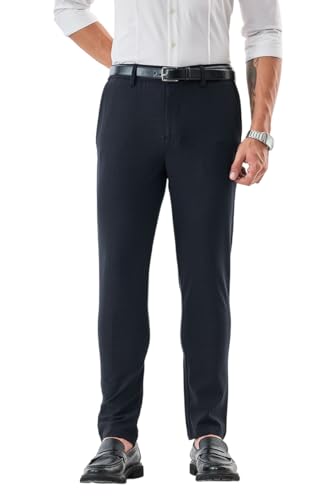 Image of SNITCH Men Formal Trousers | Tailored Pleated Design with Regular Fit & Smooth Texture | Premium Polyester Blend for Office, Meetings & Special Occasions