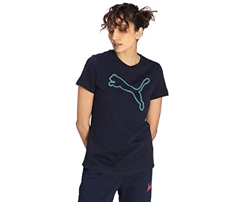 Image of Puma Women's Sporty Graphic T-Shirt 6 | 100% Cotton Regular Fit T-Shirt with Bold Puma Cat Print for Women | Soft & Breathable Crew Neck Tee for Sporty Looks, Travel & Everyday Street Style