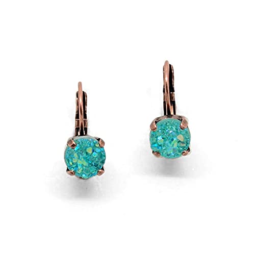 BEACH CANDY 8mm Drop or Stud Earrings Teal Druzy AB *Choose Your Finish & Style *Karnas Design Studioâ„¢