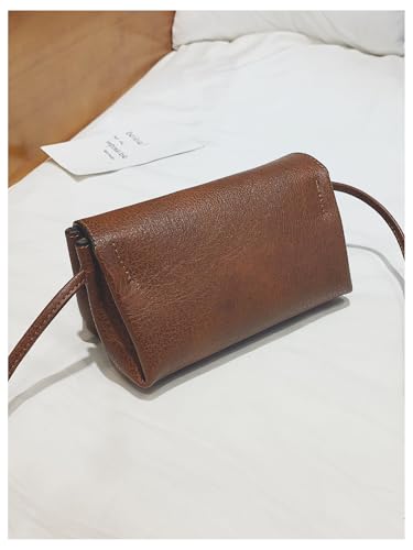 SweatyRocks Women's Retro Vintage Flap Magnet Crossbody Bag PU Leather Mini Shoulder Handbag2