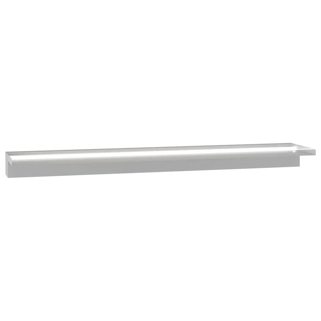 Edelstahl Pool-Wasserfall 110 cm mit LED-Beleuchtung – Gartenbrunnen Wasserfall für Teich und Pool, Weißes Licht, 63 LEDs