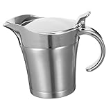 Mikikit Saucière Inox Double Paroi Verseuse à Sauce Isolante pour Steak Maintien Chaud et Fraîcheur Petite Saucière Professionnelle pour Table