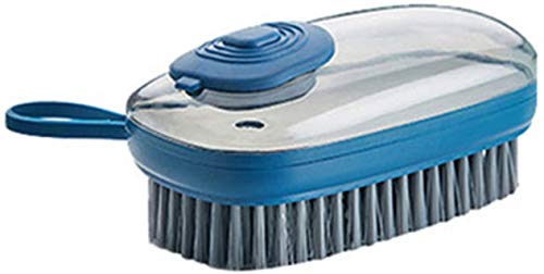 Image of YANCI ABS Plastic Multifunctional Liquid Soap Dispenser Soft Bristles Laundry Brush / Kitchen Cleaning Brush / Bathroom Brushes for Cleaning Metal Cookware, Clothing, Bathtubs, Shoe (BLUE, 1 Pieces)