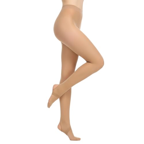 APLZGMG Medias de estribo para mujeres y niñas, mallas de ballet ultra suaves para bailar, punto de denier 60D para mujeres y niñas, ballet, danza, gimnasia (XL)