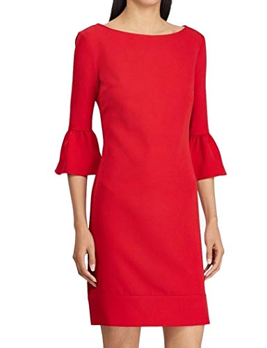 American Living Womens Crepe Bell Sleeve Sheath Dress, Red, 6