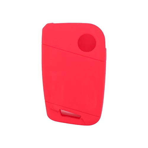 BROVACS Silicone Cover Protector Case Holder Skin Jacket Compatible with VOLKSWAGEN Passat B8 Magotan SKODA Superb A7 3 Button Smart Remote Key Fob CV9807 Red - Image 3