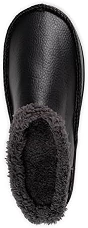 MUK LUKS Men's Faux Leather Clog Slipper, Black, 12-13 | Image 1