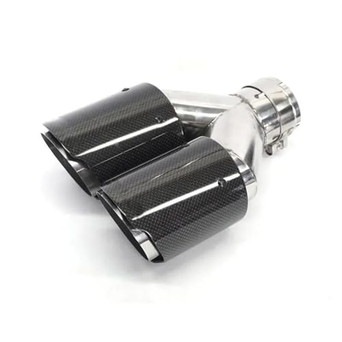 Tuyaux d'échappement voiture universel carbone brillant entrée 63mm sortie 89mm