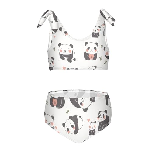 KLL Chinese Panda Cute Cartoon Girls' 2 Piece Bikini Sets Scoop Neck Beach Swimwear Bathing Suit