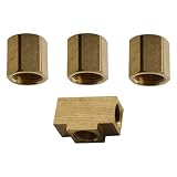 Swflugb 4pc Brass Tee and Three Union Brake Fitting Set Fits and Trucks