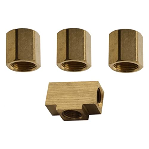 Swflugb 4Pc Brass Tee And Three Union Brake Fitting Set Fits And Trucks #TOP3