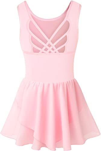 Girls Tank Ballet Leotards with Skirt Toddler Dance Dress,Cute Butterfly Hollow Back