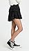 LOVESHACKFANCY Women's Ruffle Mini Skirt, Black, S