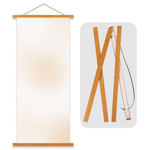 Ywlake 手ぬぐいタペストリー棒マグネット 幅80cm ポスターハンガー B3 木製ポスターフレーム 横長800mm手ぬぐいフレーム 手ぬぐい棒 ポスター吊りフレーム 木製額縁 写真、地図、印刷、手ぬぐい、ポスター、家の装飾に適しています (80cm、チーク、1点セット）