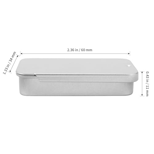 Image of SHEUTSAN 60 PCS Metal Slide Top Tin Containers, 2.36 x 1.33 x 0.43 Inch Metal Rectangular Sliding Lid Tin Boxes, Small Top Box for Candles Jewelry Crafts