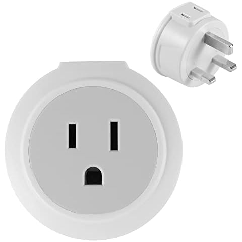 US to UK Plug Adapter, AIXMEET 3/2 pin US to 3 pin British adapter, Suitable for China/Japan/Canada and Other Countries to Travel to the UK (white) Cover