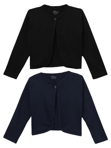Image of KRYPTIC Kids Girls Regular Length Cotton Shrug - Pack of 2 Soft, Lightweight Open-Front Layers for Stylish Everyday Wear and Casual Outfits.