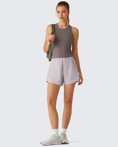 Image of G4Free Workout Tank Tops for Women Slim Fitted Racerback Ribbed Athletic Gym Yoga Tanks Summer Casual