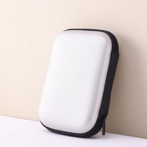Capa de fone de ouvido mini portátil, estojo de transporte portátil de EVA (EVA), bolsa de armazenamento de viagem para tampões de ouvido - prata