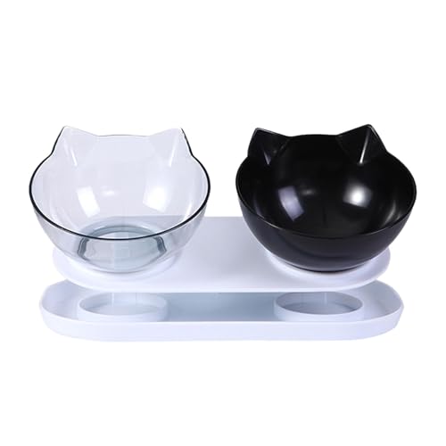 猫の餌入れ、傾斜猫皿 | 滑り止め隆起キャットフード容器,多機能ドッグフードフィーダー、小型猫犬用の取り外し可能なペット給餌ステーション