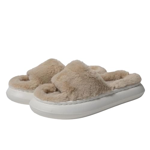 Warm and Cozy Plush Slippers with Memory Foam, Super Soft and Fluffy, Molds to Feet