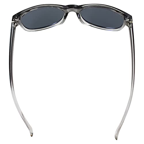 Barbados Polarized Sunglasses for Men or Women Gradient Grey Clear Frame w/Smoke Lens4