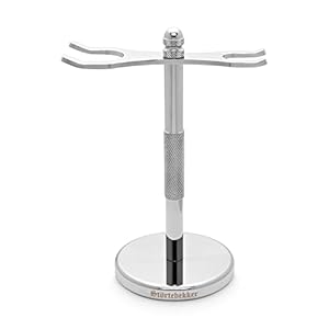 Störtebekker® Premium Rasierständer aus Edelstahl in Silber – geeignet für Rasierhobel & Rasierpinsel – hochwertiges Zubehör für dein Badezimmer – rutschfester Boden – Geschenkidee Männer