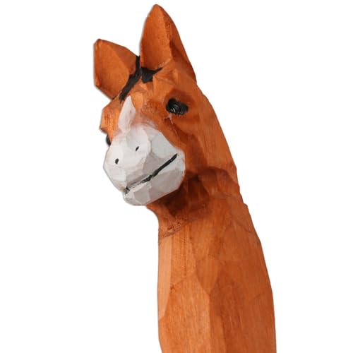 Bolígrafo Gel Animal Mango Tallado Madera Caballo miniatura 3