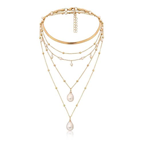 Bling Queen Womens Multi-Layered Bohemian Necklace With Pearl Tassels, Bohemian Necklace, Womens Layered Necklace, Pearl Layered Necklace For Girls, Layered Necklace For Girls, Pearl Necklace(Gold) (B0BQ2T1MGT) Amazon Price History, Amazon Price Tracker