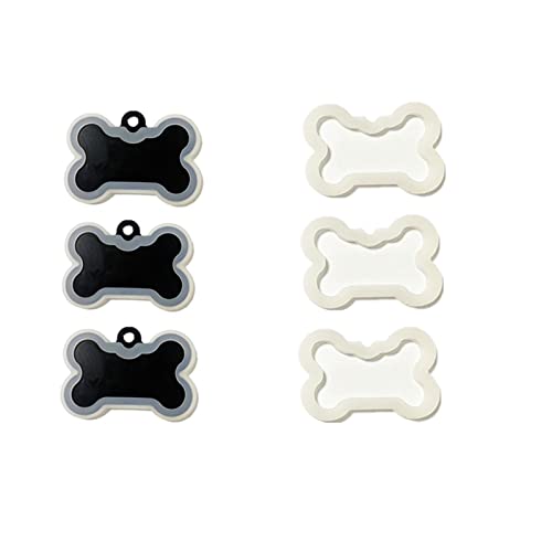 6 Pack Big Bone Shape Silicone Dog tag Silencer Quiet Noisy pet tag Sleeve Big Size Pet ID Tags Protector Lightweight Clear Pet Tag Silencer