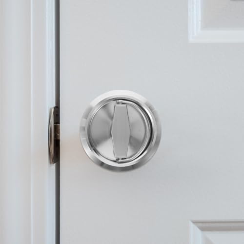 Uonlytech Cerradura Invisible para Puerta Corrediza de Acero Inoxidable 304 Doble Cara con Manija Oculta Plata para Privacidad en Hogar y Herrajes para Puertas de Cuarto miniatura 7