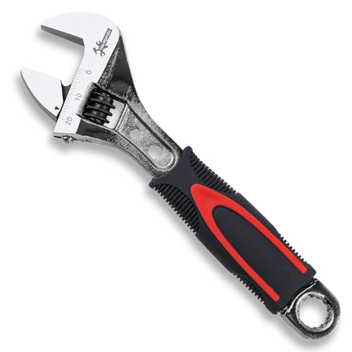 Navegando Rollgabelschlüssel 150 mm 6 Zoll Engländer aus Kohlenstoffstahl Geschmiedeter Schraubenschlüssel verstellbar mit Schwarz-Nickel-Beschichtung Ergonomischer Softgriff Kompakt & Portabel