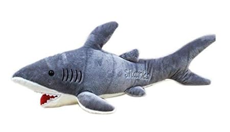 ELA Soft Toys - Grey /White Shark Soft Toy Stuffed Soft Plush Toy for Kids 38 cm