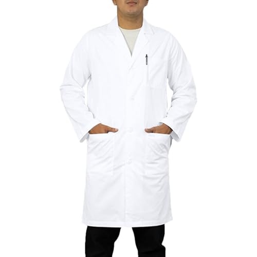 HEEDFIT Premium Quality Unisex Lab Coat, Ultra-Comfortable Poly-Cotton 40” Long Lab Coats White XL