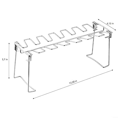 Edelstahl Hähnchenschenkel Rack 14 Slots Hähnchenbein Und Flügel Rack Halter Chicken Wing Rack Chicken Drumstick Halter Für Ofen & Grill Smoker