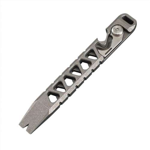 Pry Bar, Titanium Alloy Keychain Prybar with Bottle Opener/Fast Cutter Function for Outdoor Use, Grey